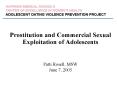 Prostitution and Commercial Sexual Exploitation of Adolescents