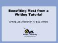 Benefiting Most from a Writing Tutorial