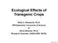 Ecological Effects of Transgenic Crops