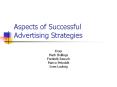 Aspects of Successful Advertising Strategies