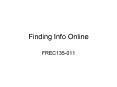 Finding Info Online