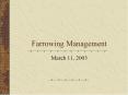 Farrowing Management