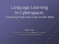 Language Learning In Cyberspace: Teaching Hindi and Urdu on the Web