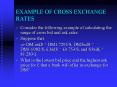 EXAMPLE OF CROSS EXCHANGE RATES