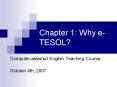Chapter 1: Why eTESOL