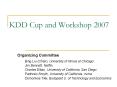 KDD Cup and Workshop 2007