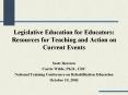 Legislative Education for Educators: Resources for Teaching and Action on Current Events