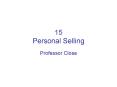 15 Personal Selling