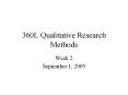 360L Qualitative Research Methods
