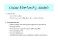 Online Membership Module