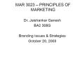 MAR 3023 PRINCIPLES OF MARKETING