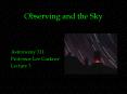 Observing and the Sky
