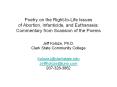Poetry on the RighttoLife Issues of Abortion, Infanticide, and Euthanasia: Commentary from Scansion