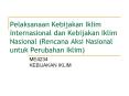 Pelaksanaan Kebijakan Iklim Internasional dan Kebijakan Iklim Nasional Rencana Aksi Nasional untuk P