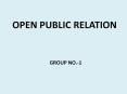 OPEN PUBLIC RELATION