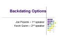 Backdating Options
