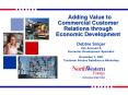 Adding Value to Commercial Customer Relations through Economic Development