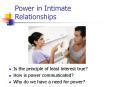 Power in Intimate Relationships