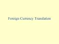 Foreign Currency Translation