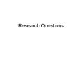 Research Questions