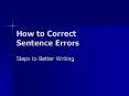 How to Correct Sentence Errors