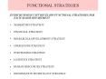 FUNCTIONAL STRATEGIES