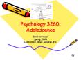 Psychology 3260: Adolescence