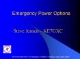 Emergency Power Options