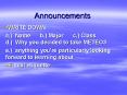 Announcements