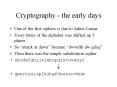 Cryptography the early days