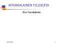 AFRIKKALAINEN FILOSOFIA