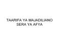 TAARIFA YA MAJADILIANO SERA YA AFYA