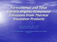 Formaldehye and Total Volatile Organic Compound Emissions From Thermal Insulation Products