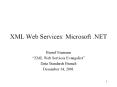 XML Web Services: Microsoft .NET