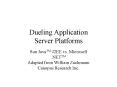 Dueling Application Server Platforms