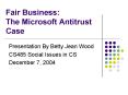 Fair Business: The Microsoft Antitrust Case