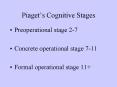 Piagets Cognitive Stages