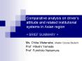 Comparative analysis on drivers attitude and related institutional systems in Asian region BRIEF SUM