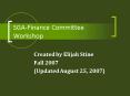 SGAFinance Committee Workshop