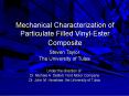 Mechanical Characterization of Particulate Filled VinylEster Composite