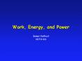 Work, Energy, and Power