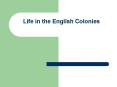 Life in the English Colonies