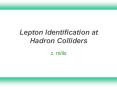 Lepton Identification at Hadron Colliders