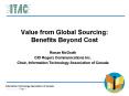 Value from Global Sourcing: Benefits Beyond Cost