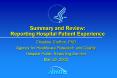 Summary and Review: Reporting Hospital Patient Experience