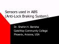 Sensors used in ABS AntiLock Braking System