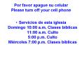 Por favor apague su celular           Please turn off your cell phone
