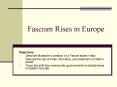 Fascism Rises in Europe