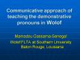 Communicative approach of teaching the demonstrative pronouns in Wolof