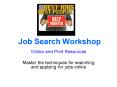Job Search Workshop